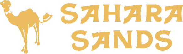 Sahara Sands logo with a gold camel beside the Sahara Sands wordmark
